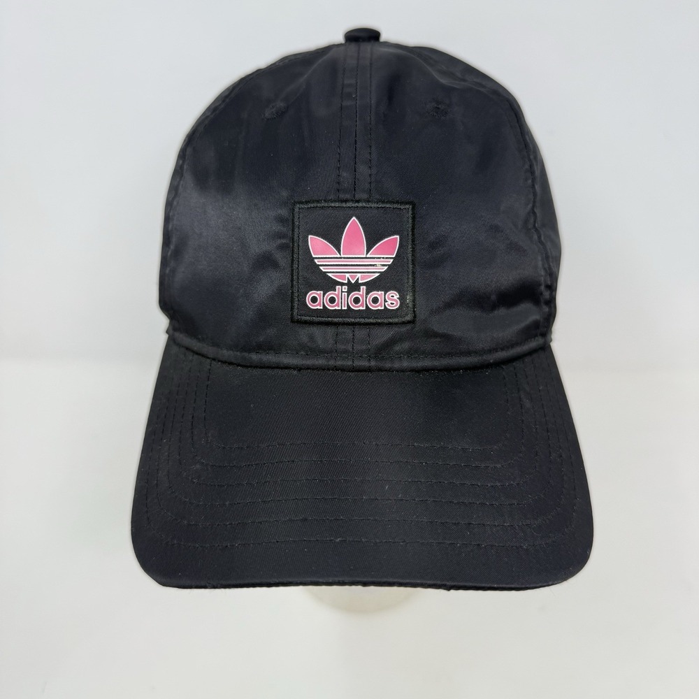Adidas Women's Sleek Strap Back Hat Cap Black Hazy Rose Nylon Shell